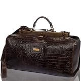 Terrida Italian Designer Brown Alligator Leather Duffle Doctor Bag