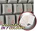 RUSSIAN CYRILLIC KEYBOARD STICKERS WITH RED LETTERING ON TRANSPARENT BACKGROUND