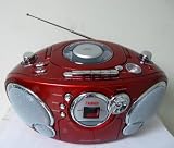 51fnmg%2BN8kL. SL160  NAXA NX 207LQ Red Portable CD Boombox AM FM Radio Cassette Player