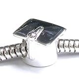 Queenberry (Free S/h) Sterling Silver Graduation Cap Hat Bead Charm for Pandora Troll Biagi Chamilia European Charm Bracelets