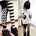 Zeagoo Baby Girl Batwing T-shirt Top+white Black Stripe Leggings Pants Panda Sets
