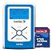 SanDisk デジタルオーディオプレーヤー sansa e100 512MB ブルー SDカード128MB付 SDMX2-512B-J65A-S