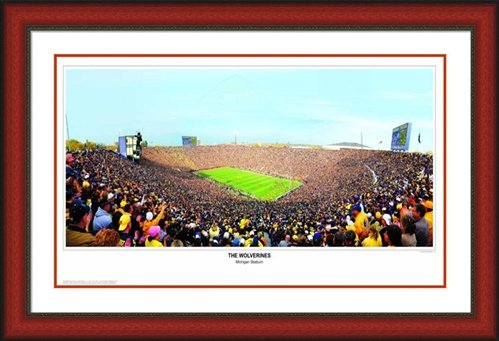 Framed Michigan Wolverines The Big House Panoramic Print