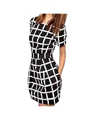 Sexy Plaid Print Short Sleeves Fitted Polyester Bodycon Dress/Mini Dress 