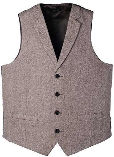 Ruth&Boaz 2Pockets 4Buttons Wool Herringbone/Tweed Tailored Collar Suit Vest