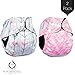 Bumworks Charcoal Bamboo Pocket Cloth Diapers with Bamboo 4 Layer Inserts (Set of 2) - Perfect Designs for Boys and for Girls - Makes for Great Shower Gift (Pink Arrows)