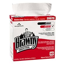 Brawny Industrial 20070/03 White Premium All Purpose DRC Wiper, 16.3" Length x 9.25" Width (Case of 10 Boxes, 90 per Box)