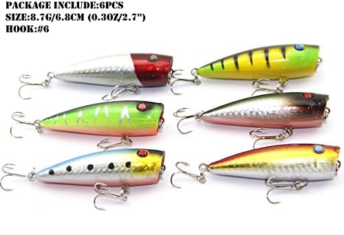 1 Set By Smalotus Different Style Fishing Baits Topwater Floating Popper Poper Lures Crankbait (Set7)