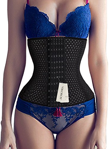 Vikoros 6 hooks breathable waist trainer corset body sh…