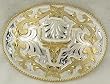 German Silver Longhorn Buckle 4-1/4 " X 3-1/8 "
