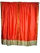 2 Peach Ivory Art Silk Sari Drapes Curtain Panels Window Treatment 84"