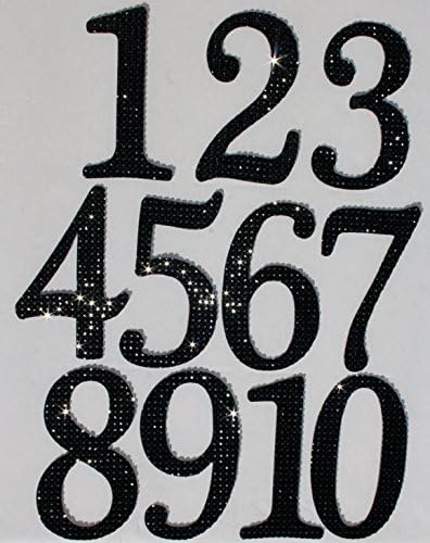 The Buckle Boutique  Rhinestone Table Number Collection (1 to 10), 3.75", Black