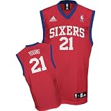 adidas Philadelphia 76ers Thaddeus Young Youth (Sizes 8-20) Replica Road Jersey