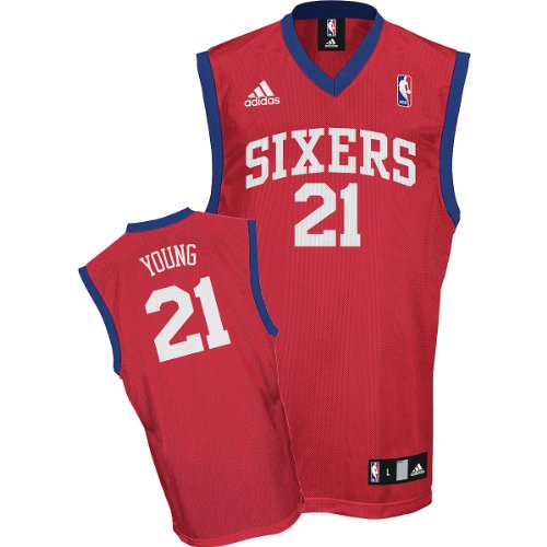 Adidas Philadelphia 76Ers Thaddeus Young Youth (Sizes 8-20) Replica Road Jersey Large