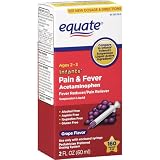 Equate - Infants' Pain & Fever Acetaminophen 160 mg, Suspension Liquid, Grape Flavor 2 oz