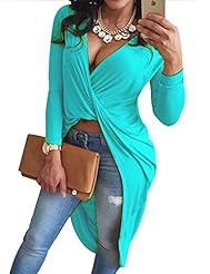 Sexy V-neck Long Sleeves Cotton Fitted  Shirt  Dress