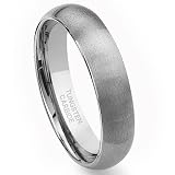Tungsten Carbide 6mm Brushed Dome Wedding Band Ring Size 6-15