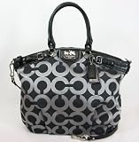 Coach Madison Op Art Lurex Lindsey Convertible Bag 18635 Gunmetal Black