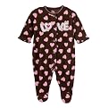 Newborn Girls' Just One Year Love Fleece SNP - Brown/Pink
