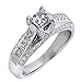 14k White Gold Princess Brilliant Cut Diamond