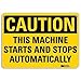 Safety Sign, Black/Yellow, 14inW