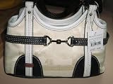Etienne Aigner Dorchester Mini Bag - Cream Logo Fabric w/ Dark Blue
