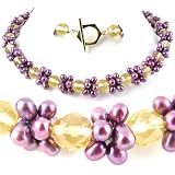 AugustinaJewelry Single Strand Necklace made of Freshwater Cultured Pearls and Crystals *** AugustinaJewelry Special Design !