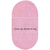 Braided Pink Chenille Rug 2X4