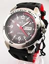 Croton Men's Black and Red Rubber Watch #CA301102BSRD