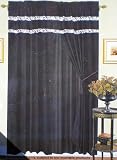 Zebra Patchwork Micro Fiber Black / White Windows Curtains / Drapes