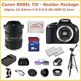 EOS Rebel T3i Digital Camera REAL ESTATE Kit w/ 12-24mm f4.5-5.6 Autofocus Lens +2 Extra Batteries + Rapid Charger + Much More...