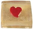 Murano Glass Paperweight / 24k Gold with Precious Red Heart Inlay, Gift Boxed