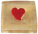 Murano Glass Paperweight / 24k Gold with Precious Red Heart, Gift Boxed
