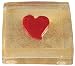 Murano Glass Paperweight / 24k Gold with Precious Red Heart, Gift Boxed