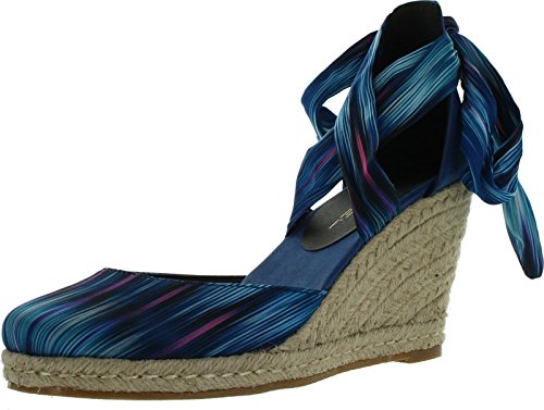 C Label Rollin-3 Womens Lace Up Criss Cross Espadrille Wedge Sandal