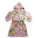 Tag Apparel - Girls Fleece Apple Patchwork Robe, Pink, Multi