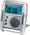 Seiko Travel Alarm Get Up and Glow Clock Silver-Tone Metallic Case