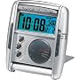 Seiko Travel Alarm Get Up and Glow Clock Silver-Tone Metallic Case #QHL004SLH