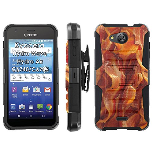 Kyocera Hydro Wave Hydro Air Phone Cover, Bacon- Blitz Hybrid Armor Phone Case for [Kyocera Hydro Wave Hydro Air] with [Kickstand and Holster]