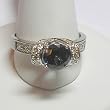 14K White Gold Created Alexandrite and Diamond Ring