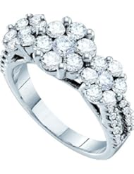 2.0CTW DIAMOND 3 FLOWER RING