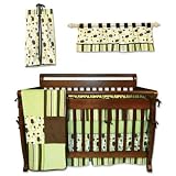 Giggles 6-Piece Crib Bedding Set (Sage Green, Brown & Yellow)