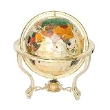 Piearth　ピィアーズ 宝石 地球儀 球径33cm 真珠貝 低脚タイプ P33 3WGPKの画像