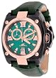 Adee Kaye Men's Black IP Chronograph Watch with Green MOP Dial #AK7982-MG6
