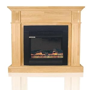 Kaminumrandung Eiche Massiv + 1800W Kamin Feuereffekt: Amazon.de: Küche