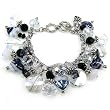 Artistic Bead Black Shades Glass Charm Bracelet