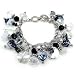 Artistic Bead Black Shades Glass Charm Bracelet