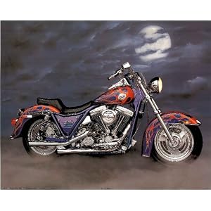 Ron Kimball 1986 FXR Harley Davidson Art Print Framed Poster - 20
