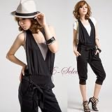 my closet　カシュクール ホルターネックオールインワン ブラック