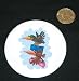 3 button / pin printed with birds, pair, migration, flying, luggage